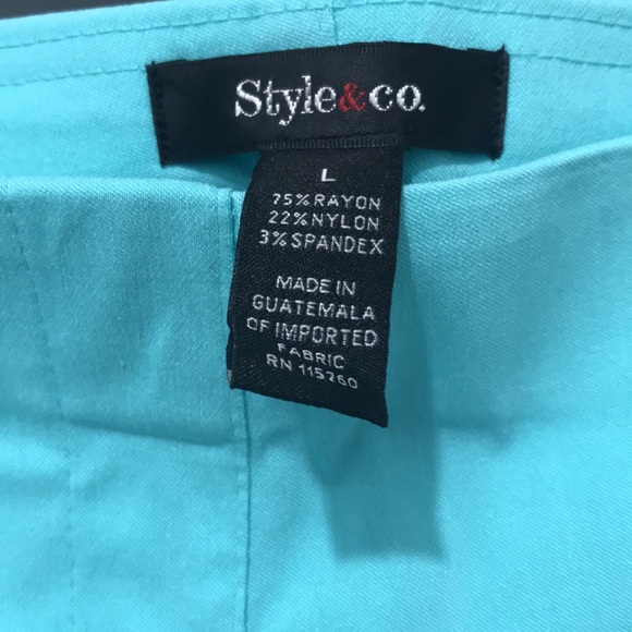 Style&co Women’s Capri Turquoise Size Large - Picture 4 of 6